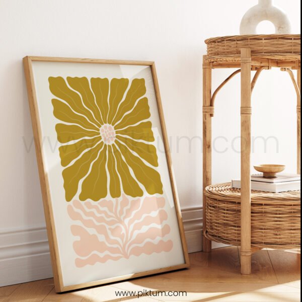 Abstract Mustard Yellow & Pink Printable Wall Art