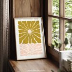 Abstract Mustard Yellow & Pink Printable Wall Art
