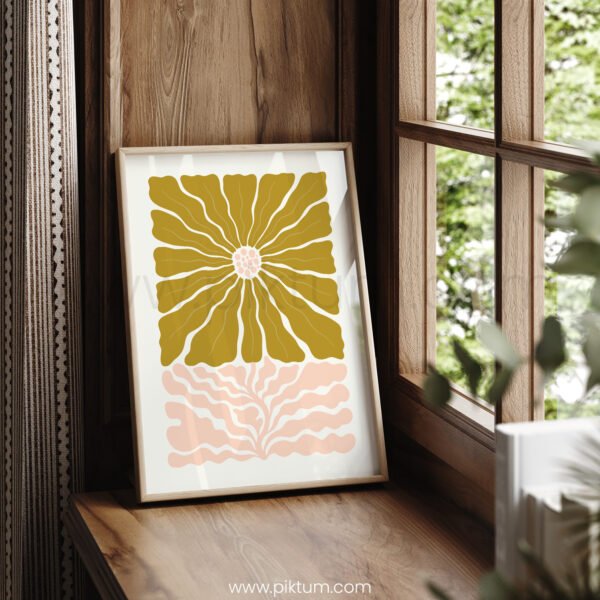 Abstract Mustard Yellow & Pink Printable Wall Art