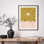 Abstract Mustard Yellow & Pink Printable Wall Art