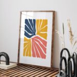 Colorful Abstract Leaves Printable Wall Art