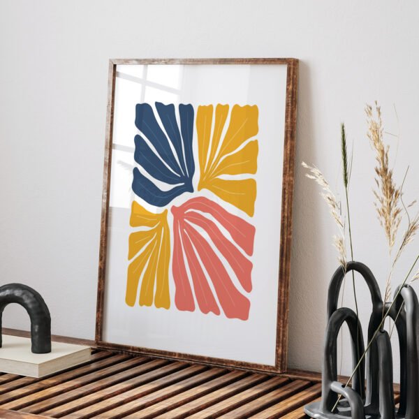 Colorful Abstract Leaves Printable Wall Art