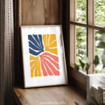 Colorful Abstract Leaves Printable Wall Art