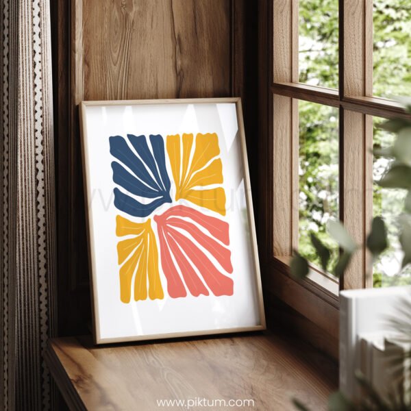 Colorful Abstract Leaves Printable Wall Art