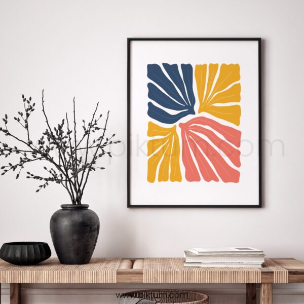 Colorful Abstract Leaves Printable Wall Art