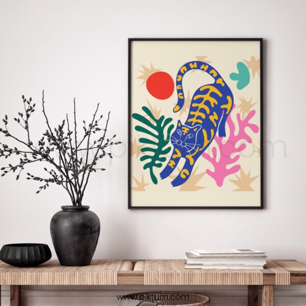 Vibrant Abstract Leopard Printable Wall Art
