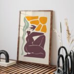 Abstract Modern Printable Wall Art | Sun and Figure Design