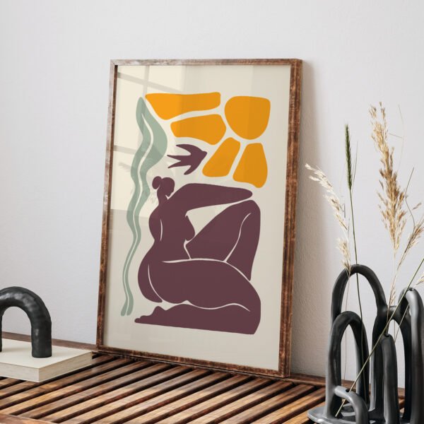 Abstract Modern Printable Wall Art | Sun and Figure Design