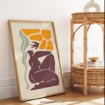 Abstract Modern Printable Wall Art | Sun and Figure Design