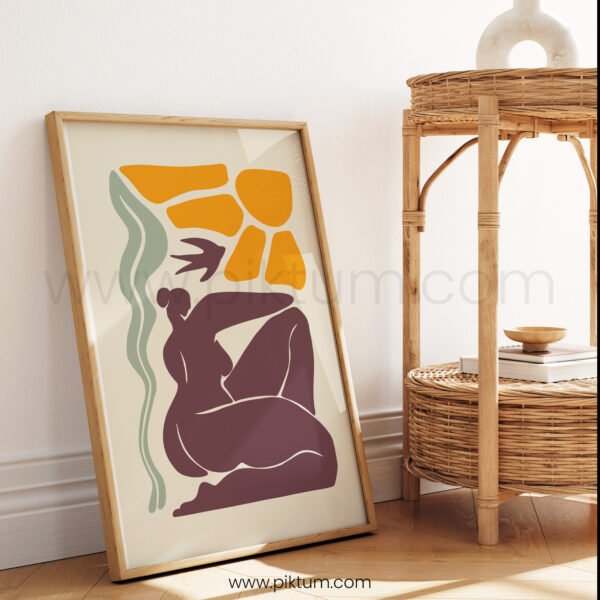 Abstract Modern Printable Wall Art | Sun and Figure Design