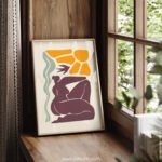 Abstract Modern Printable Wall Art | Sun and Figure Design