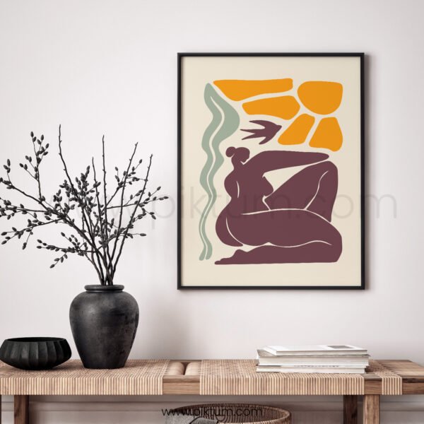 Abstract Modern Printable Wall Art | Sun and Figure Design