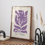 Modern Abstract Purple Floral Printable Wall Art
