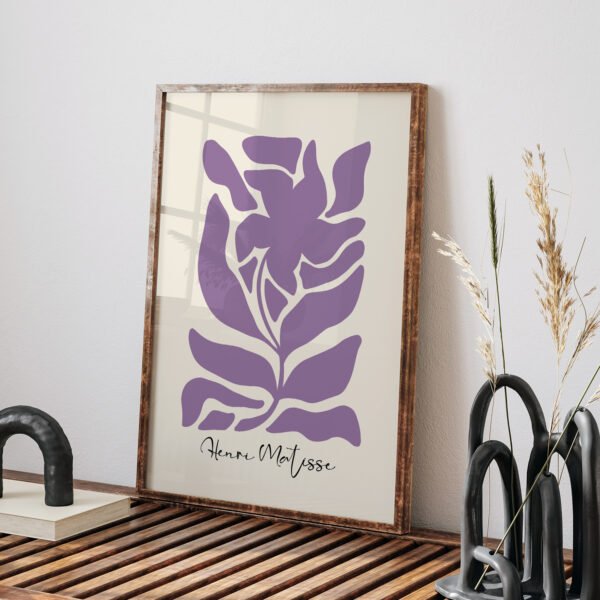 Modern Abstract Purple Floral Printable Wall Art