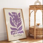 Modern Abstract Purple Floral Printable Wall Art