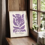 Modern Abstract Purple Floral Printable Wall Art