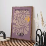 Contemporary Abstract Art Print - Purple and Beige Home Decor