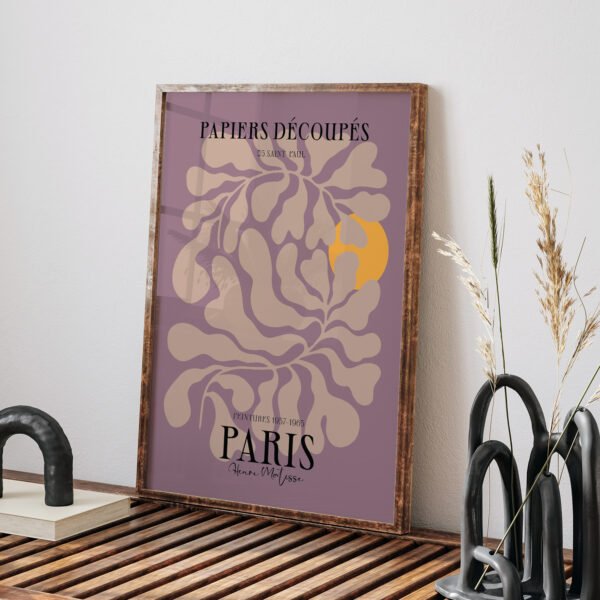 Contemporary Abstract Art Print - Purple and Beige Home Decor