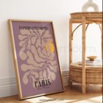 Contemporary Abstract Art Print - Purple and Beige Home Decor