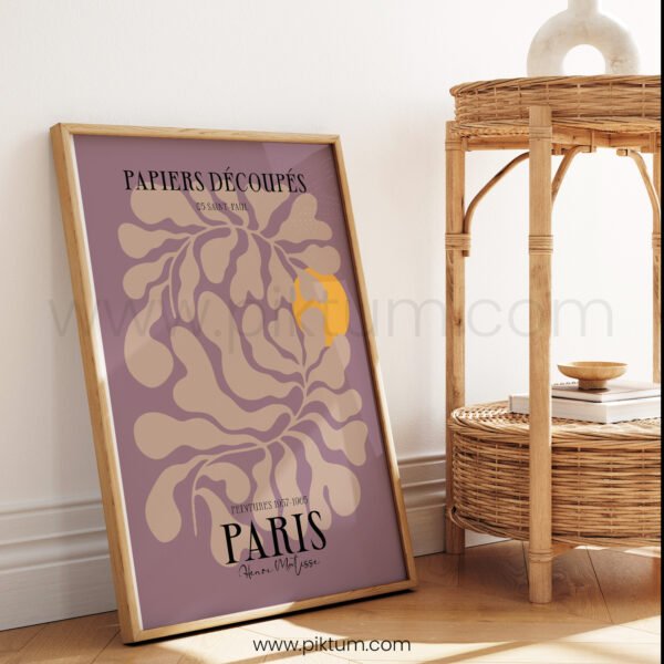 Contemporary Abstract Art Print - Purple and Beige Home Decor