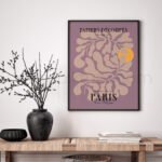 Contemporary Abstract Art Print - Purple and Beige Home Decor