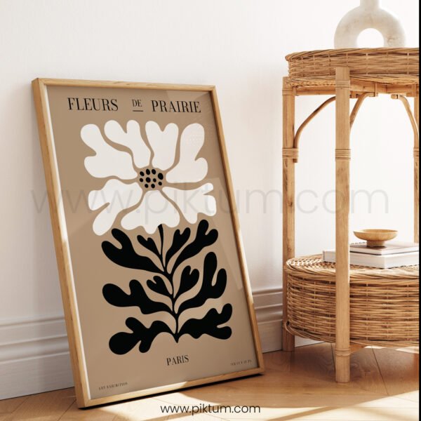Modern Floral Printable Wall Art - Fleurs de Prairie Cut-Out Style