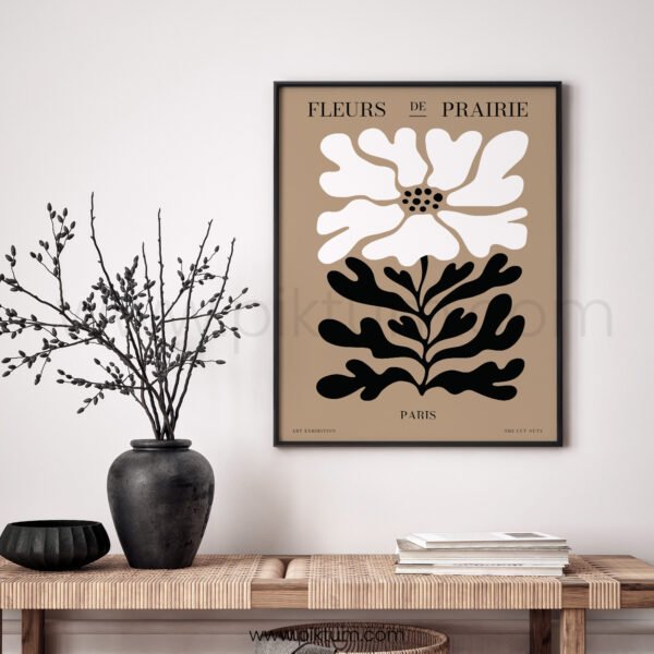 Modern Floral Printable Wall Art - Fleurs de Prairie Cut-Out Style