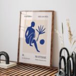 Printable Wall Art - Abstract Blue Cut-Out Style for Modern Decor