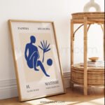 Printable Wall Art - Abstract Blue Cut-Out Style for Modern Decor