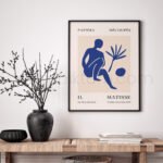 Printable Wall Art - Abstract Blue Cut-Out Style for Modern Decor