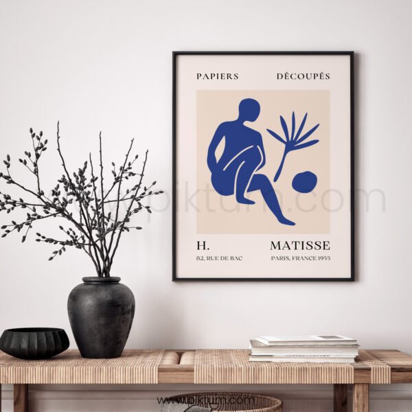 Printable Wall Art - Abstract Blue Cut-Out Style for Modern Decor