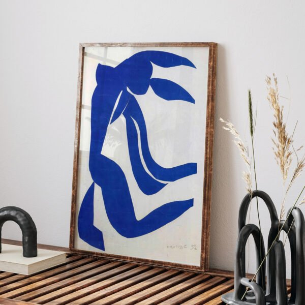 Abstract Blue Figure Printable Wall Art for Modern Decor