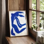 Abstract Blue Figure Printable Wall Art for Modern Decor