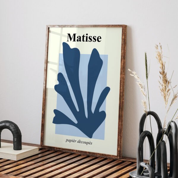 Modern Matisse Blue Abstract Printable Wall Art
