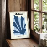 Modern Matisse Blue Abstract Printable Wall Art