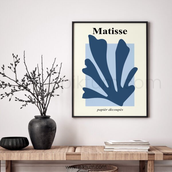 Modern Matisse Blue Abstract Printable Wall Art